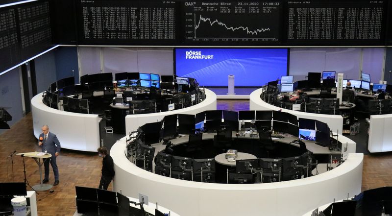 Europe shares down as tech slips on downbeat Apple, Amazon results