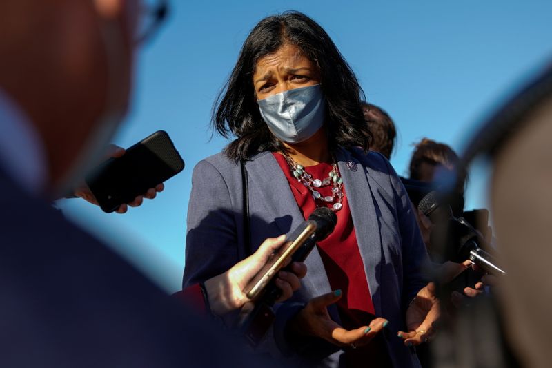 Leading progressive lawmaker says need to see text on Biden spending plan