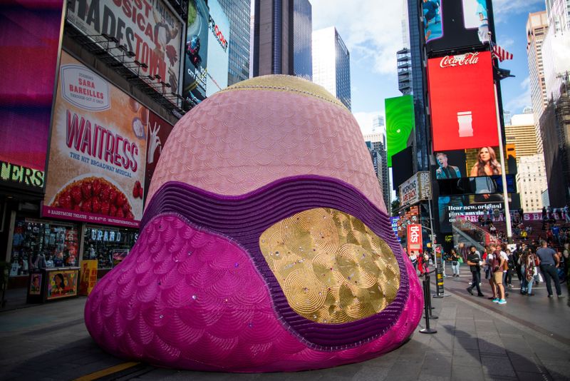 NY artist nails it with mosaic grotto in Times Square