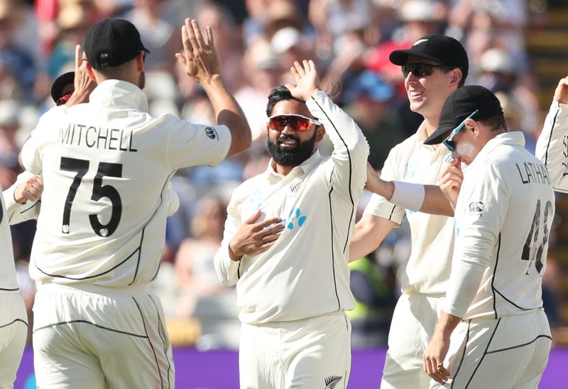Cricket-New Zealand spinner Ajaz takes all 10 wickets against India