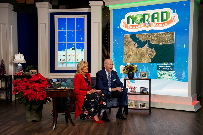 On Santa tracking call, Biden is told 'Let's go Brandon' - and says he agrees