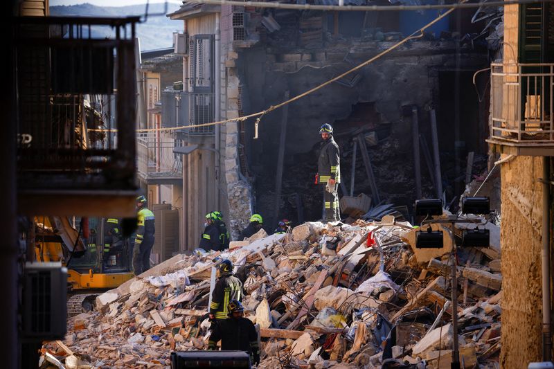 Rescuers pull bodies from rubble after explosion in Sicily kills 7