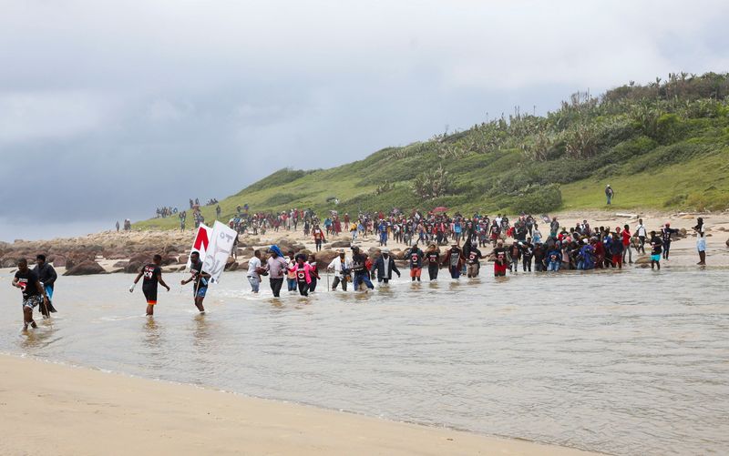 S.Africans protest against Shell oil exploration in pristine coastal area