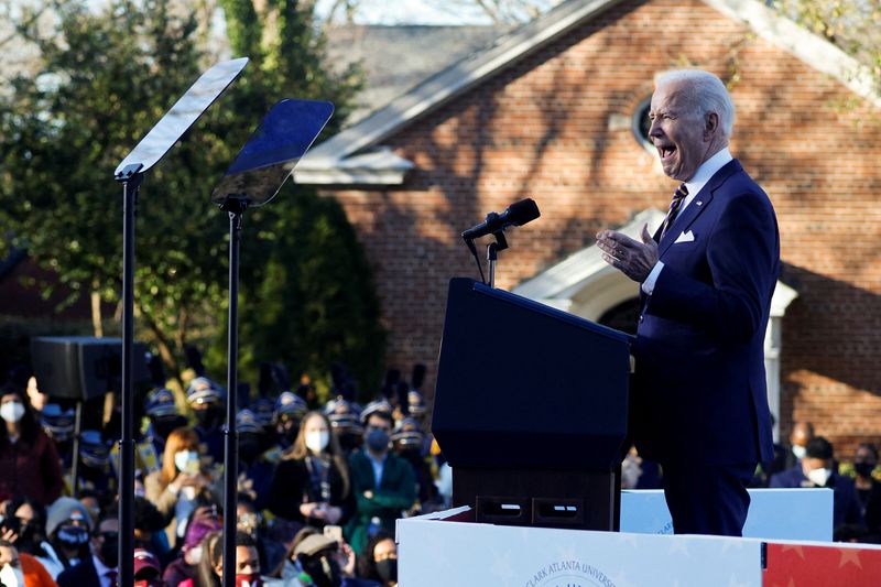 Biden says he supports whatever rule change is needed to pass voting rights