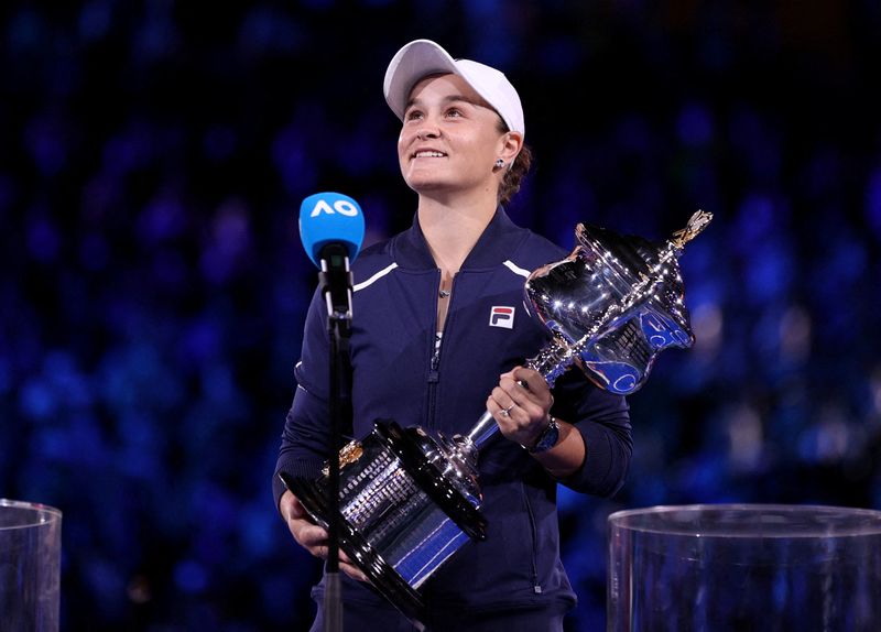 Tennis-Barty ends 44-year wait for home champion at Australian Open