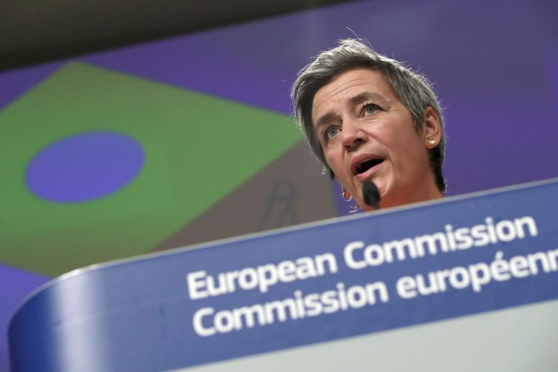 EU's Vestager says tech giants may prefer fines to compliance, cites Apple