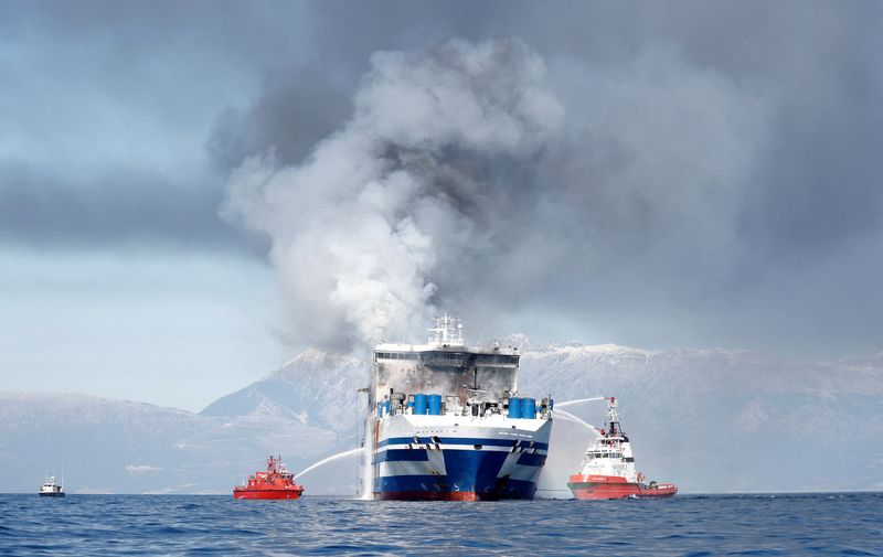 Passenger found alive after blaze on Greece-Italy ferry - Greek official
