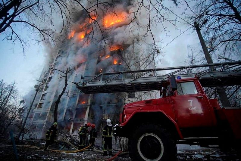 Kyiv struck by Russian shelling, Ukraine says at least two killed