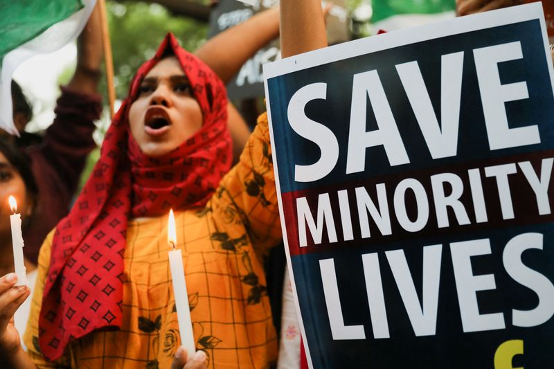 Protesters in Delhi say Muslims targeted after religious clashes