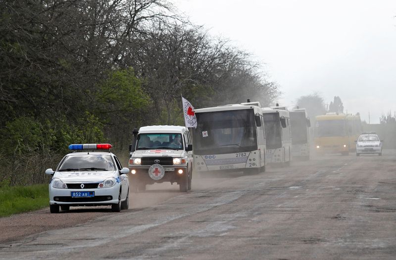 Ukraine evacuees head to safety after ordeal in Mariupol steel works