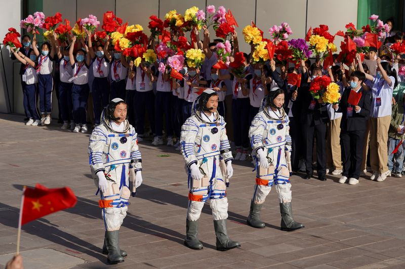 China launches crewed spacecraft to space station - state media