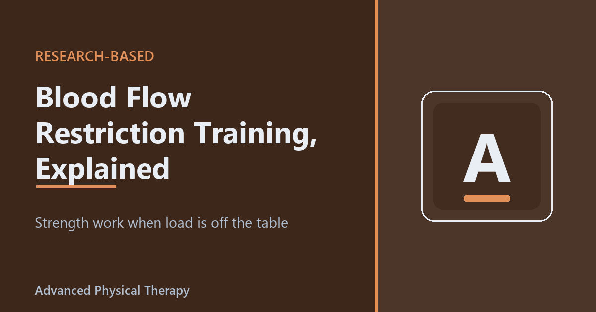 Blood Flow Restriction Training, Explained